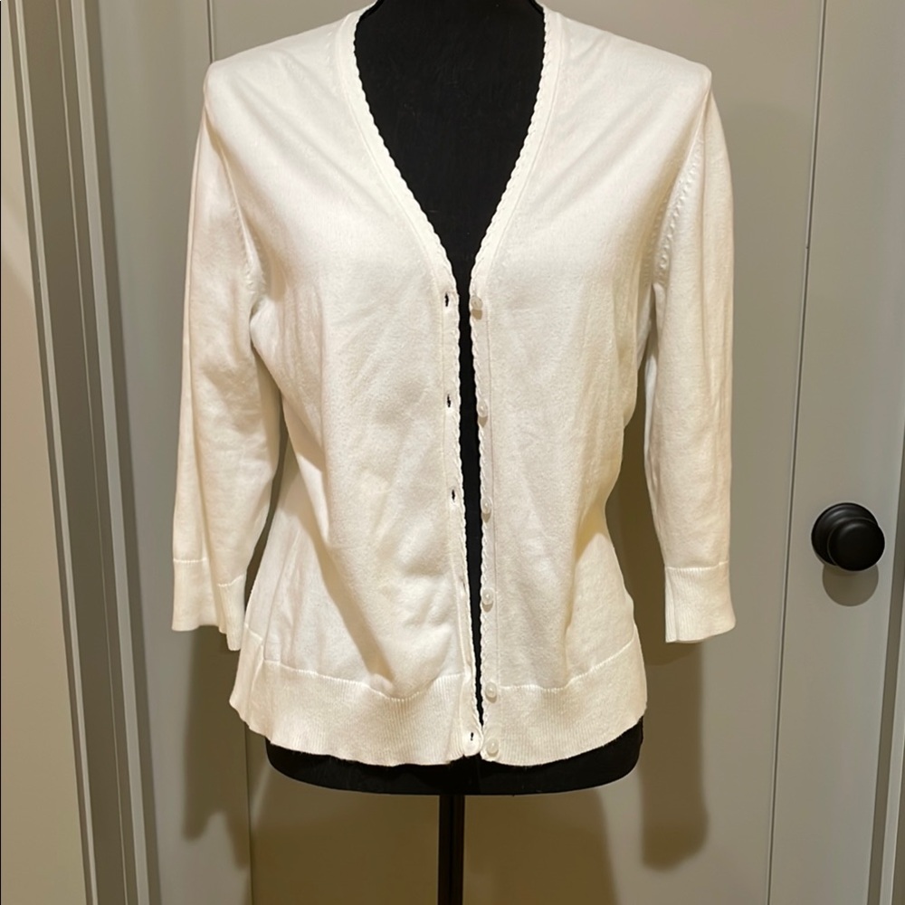 GAP Stretch Women's Off White/Ivory Cardigan Sweater